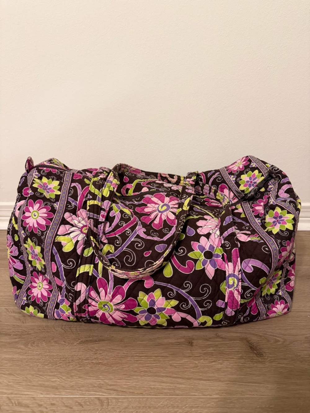 Vera Bradley Quilted Floral Duffel - Pink, Purple & Green